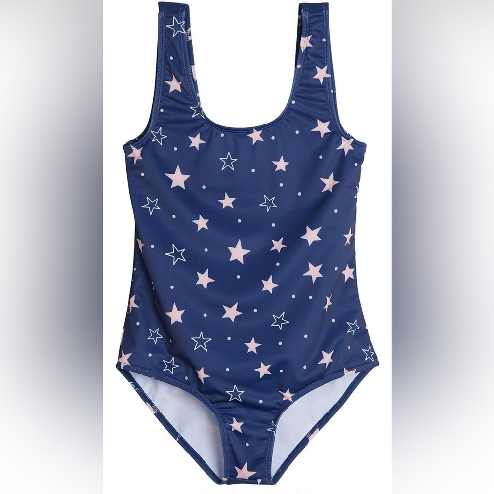 Real Essentials 3 Pack: Girl's Surf UPF 50+ Printed One Piece Beach Swimsuit - Picture 4 of 6